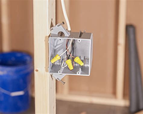 attach electric box to stud thru hole|electrical box to stud insert.